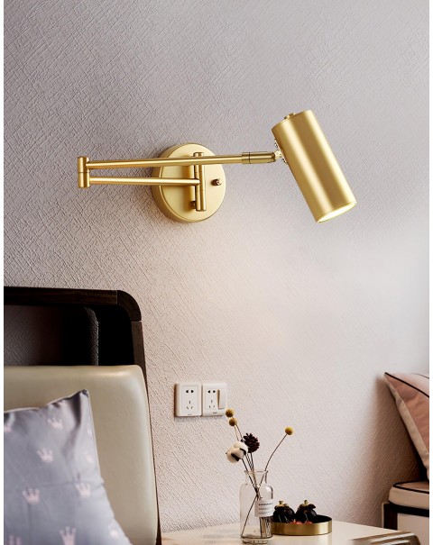 Bedroom bedside wall lamp modern simple creative living room hotel project study reading folding shaking wall long arm wall light