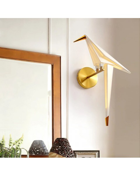 Bedside wall lamp light luxury bedroom modern minimalist creative personality all copper bird wall lamps