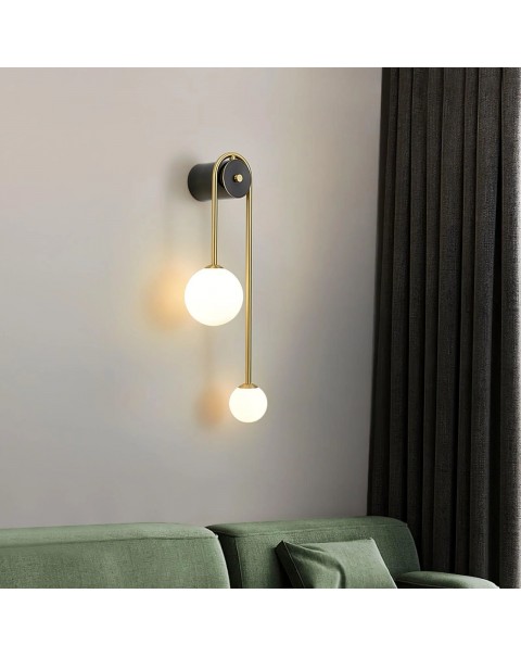 Light luxury all copper wall lamp simple modern living room aisle background wall lamp Scandinavian creative personality bedroom bedside lamps