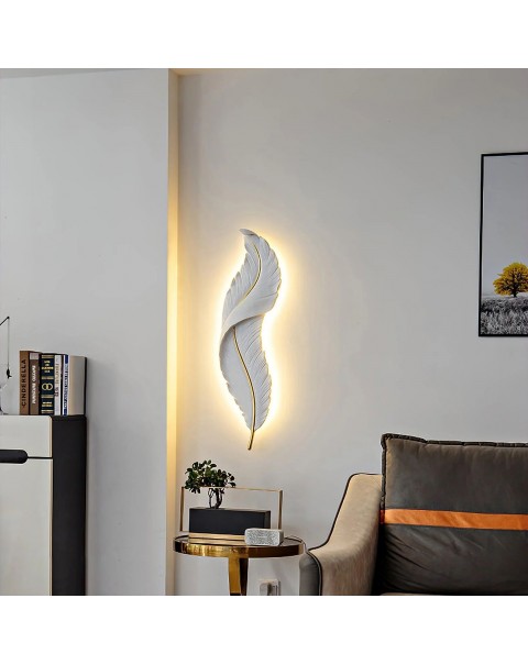 Feather wall lamp living room modern simple light luxury creative bedroom bedside lamp decorative lamp TV grille background wall light