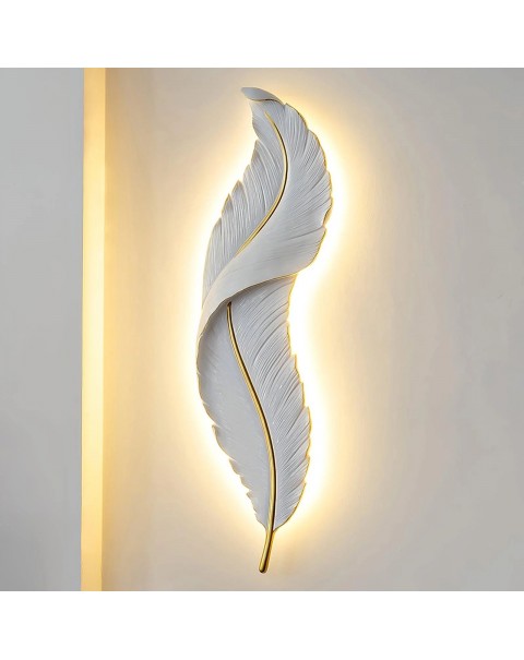 Feather wall lamp living room modern simple light luxury creative bedroom bedside lamp decorative lamp TV grille background wall light