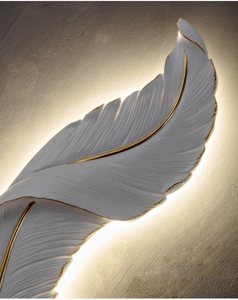 Feather wall lamp living room modern simple light luxury creative bedroom bedside lamp decorative lamp TV grille background wall light