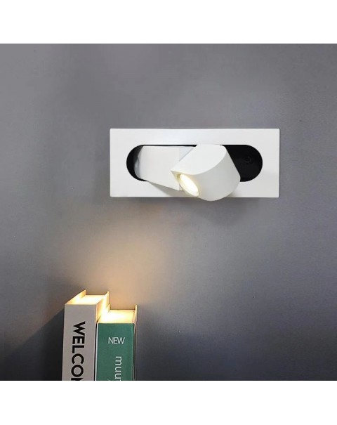 Embedded cree light source wall lamp hotel European style guest room simple bedroom hotel bedside living room rotating reading light