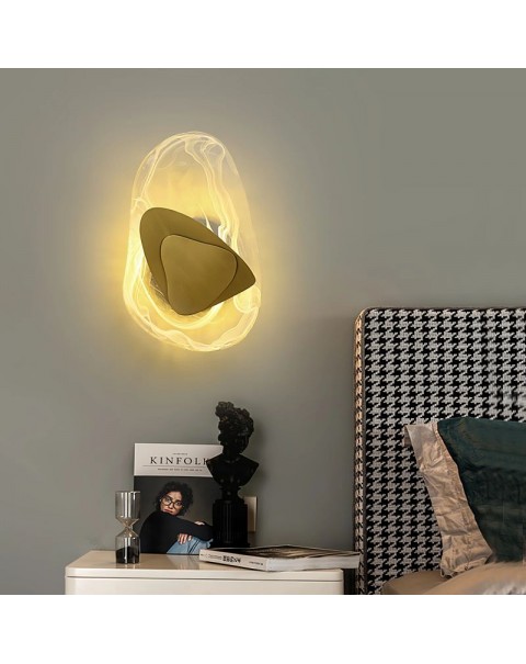 Glass wall lamp post-modern bedroom bedside lamp creative original wood grain Scandinavian living room stairway aisle background wall lamps and lanterns