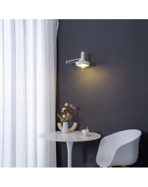 Bedroom bedside wall lamp Bauhaus creative cream wind living room background wall light retractable study reading swing arm light