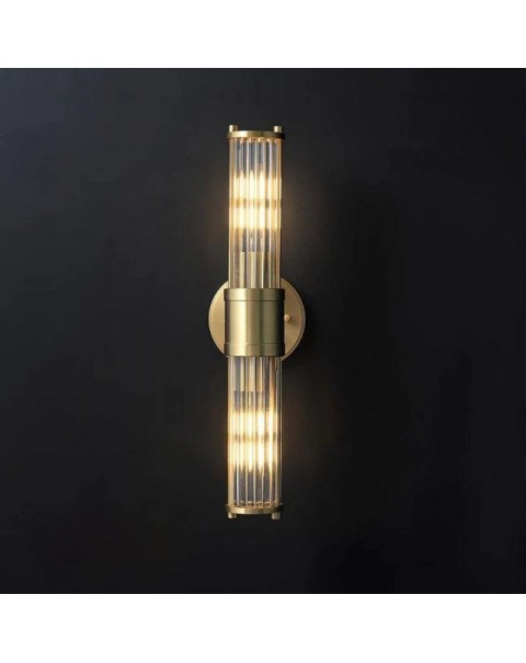 All copper light luxury American living room background wall simple wall lamp bedroom bedside aisle corridor aisle glass mirror front light