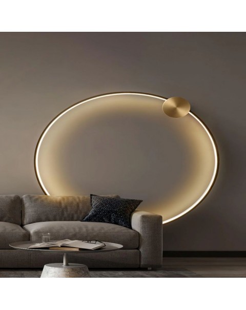 Full copper living room wall lamp sofa ambience round basement TV background wall lamp decorative light luxury bedroom bedside lamps