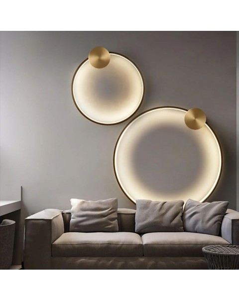 Full copper living room wall lamp sofa ambience round basement TV background wall lamp decorative light luxury bedroom bedside lamps