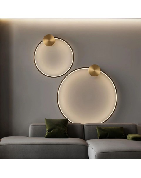 Full copper living room wall lamp sofa ambience round basement TV background wall lamp decorative light luxury bedroom bedside lamps