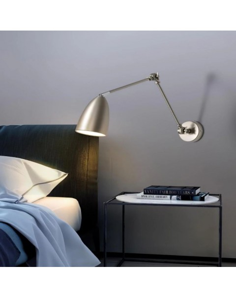 Foldable telescopic long arm long pole swing arm study above the desk bedroom bedside lamp adjustable angle reading wall light