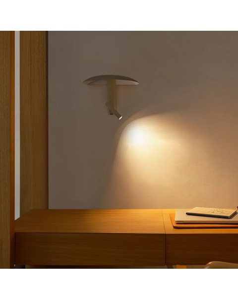 Bedroom bedside lamp rotatable rechargeable reading light charging and plugging dual-use no wiring no drilling designer ambient wall light