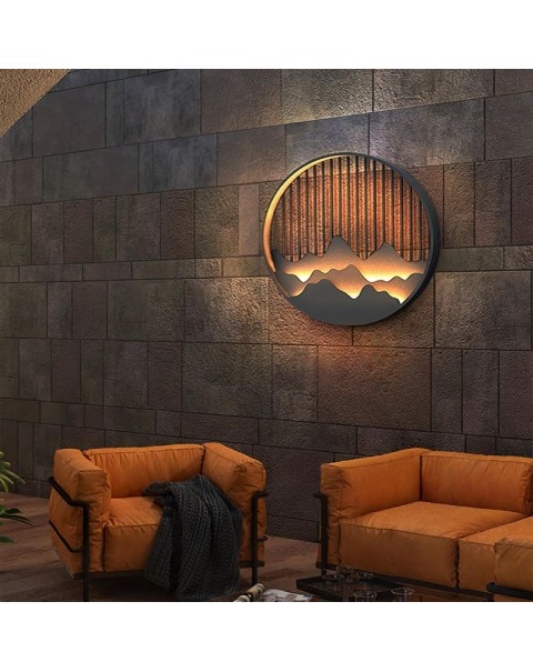 Carved for the new Chinese wall lamp outdoor waterproof outdoor simple landscape painting garden wall lamp balcony foyer light