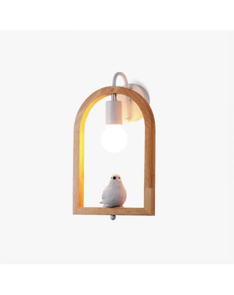 Scandinavian style wooden American country bird chandelier creative single head hair salon Internet cafe restaurant bar lamps and lanterns