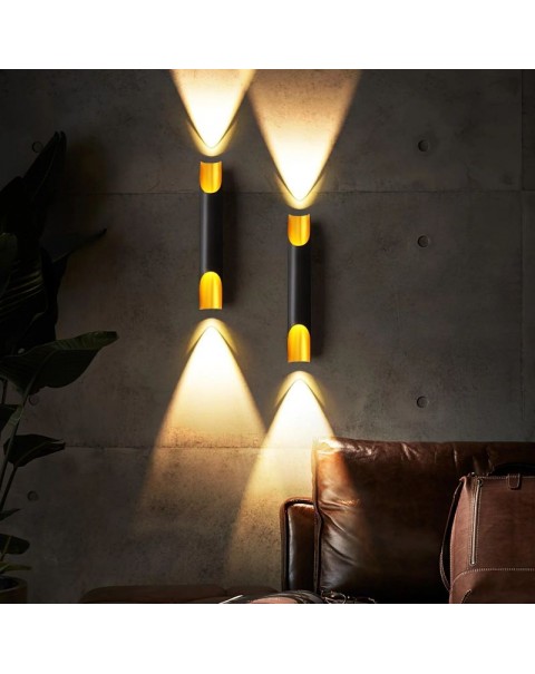 Modern simple slant mouth bamboo tube wall lamp living room background wall creative aisle staircase double head bedroom bedside wall lamps