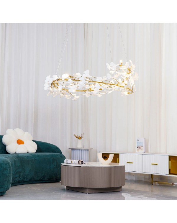 Designer creative petal living room chandelier mod...