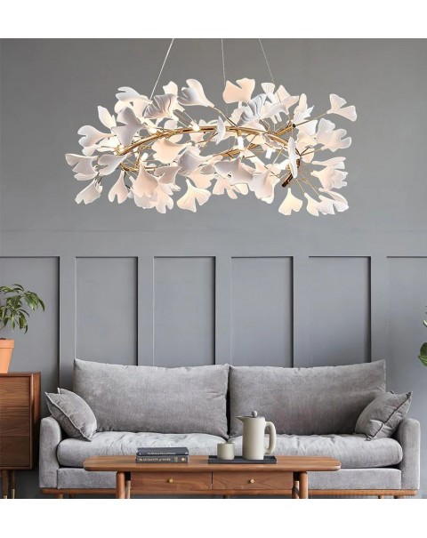 Designer creative petal living room chandelier modern simple dining room bedroom sales office picket stairwell leaf light