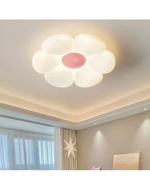 Bedroom ceiling light cream wind creative daisy flowers teenage girl room light Scandinavian net red ins style children's room light