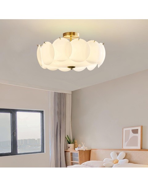 Bedroom ceiling light Scandinavian simple modern household lamps and lanterns French cream wind net red light luxury creative master bedroom light