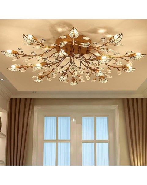 American crystal ceiling light living room lamp atmosphere home round room light warm romantic led bedroom lamps and lanterns