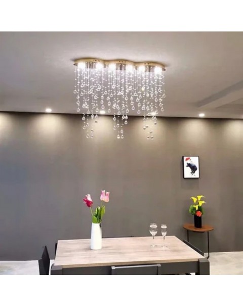 Cross-border post-modern minimalist restaurant long chandelier creative art bar front crystal chandelier lighting foreign trade