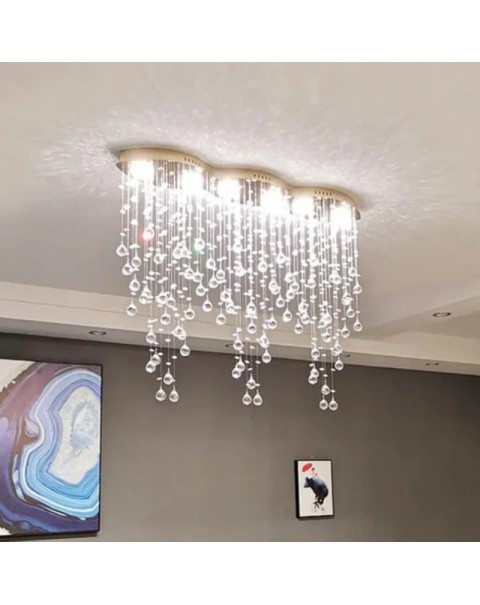 Cross-border post-modern minimalist restaurant long chandelier creative art bar front crystal chandelier lighting foreign trade