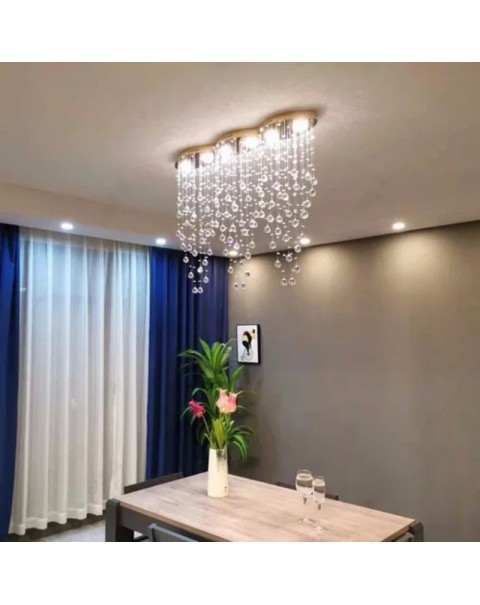 Cross-border post-modern minimalist restaurant long chandelier creative art bar front crystal chandelier lighting foreign trade