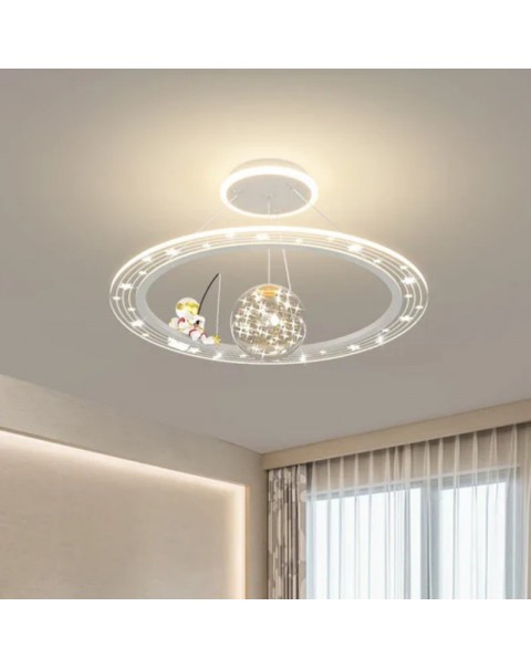 Children's room chandelier astronaut spaceman decorative boys room light full of stars little girl princess bedroom chandelier