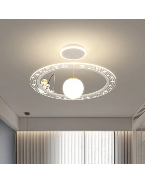 Children's room chandelier astronaut spaceman decorative boys room light full of stars little girl princess bedroom chandelier