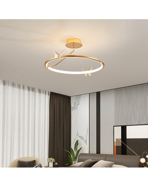 Bedroom lamp ceiling light Scandinavian creative light luxury art crystal butterfly led lamp simple modern master bedroom room light