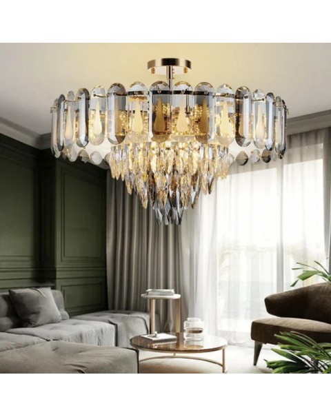 Living room crystal chandelier postmodern main hall light light luxury bedroom bedside wall lamp high-end restaurant hotel luxury lighting