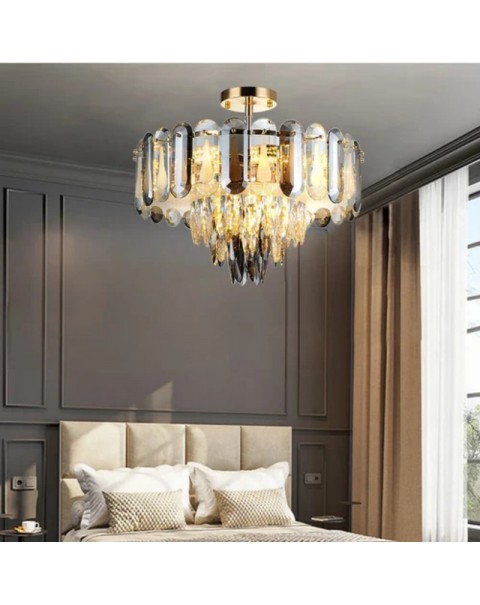 Living room crystal chandelier postmodern main hall light light luxury bedroom bedside wall lamp high-end restaurant hotel luxury lighting