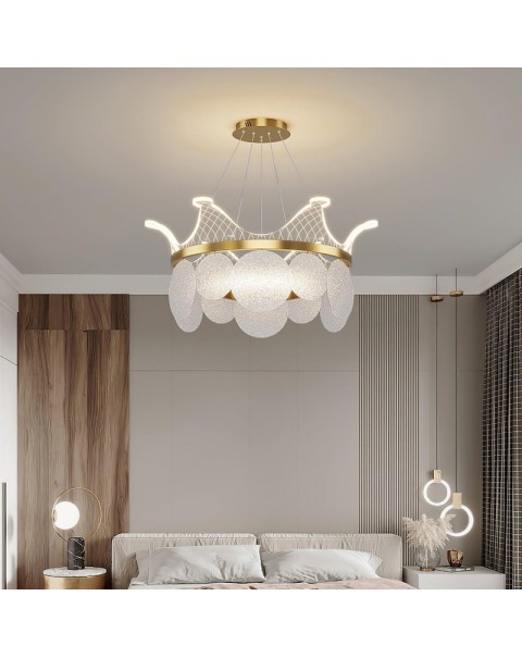 Scandinavian living room chandelier simple modern net red crown room lamp warm creative personality bedroom study lamps and lanterns