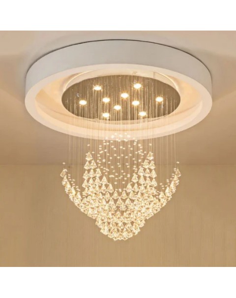 Shiren living room crystal chandelier round villa duplex staircase light long chandelier hotel lobby restaurant dining room chandelier