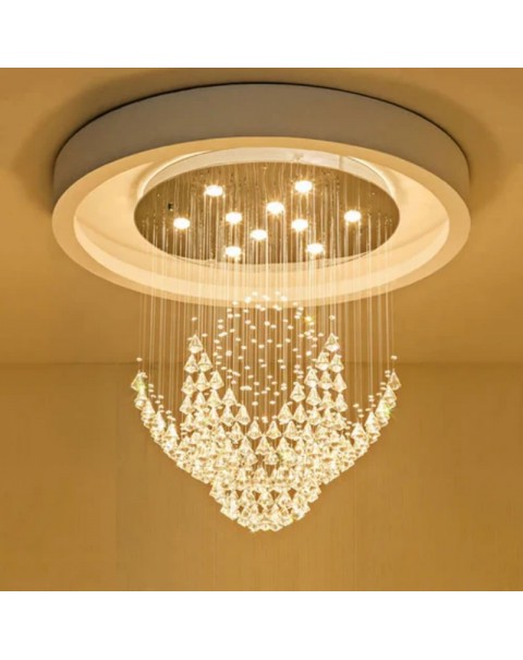 Shiren living room crystal chandelier round villa duplex staircase light long chandelier hotel lobby restaurant dining room chandelier