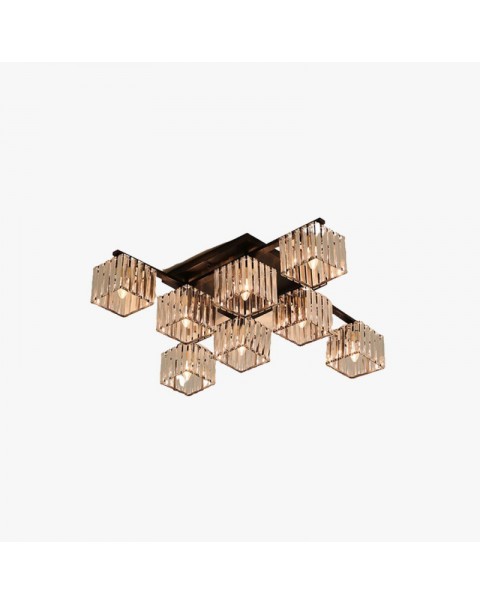 Italian style living room lights modern simple household square atmospheric lamps and lanterns light luxury crystal dining room bedroom ceiling lamps