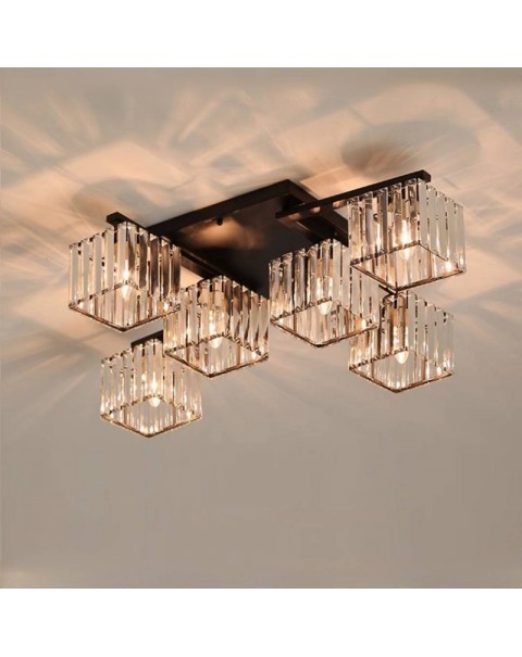 Italian style living room lights modern simple household square atmospheric lamps and lanterns light luxury crystal dining room bedroom ceiling lamps