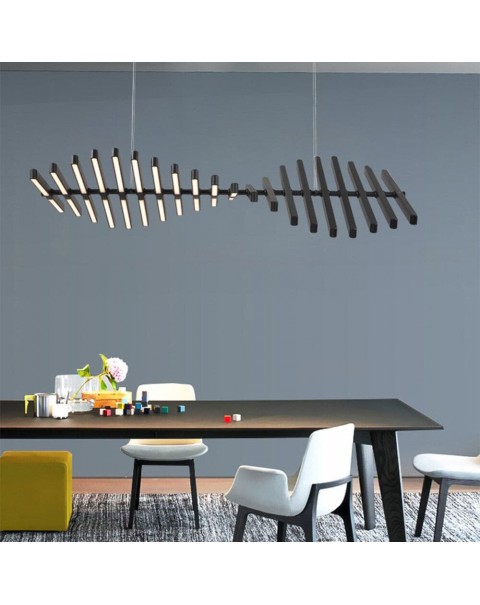 Scandinavian living room lights modern minimalist designer dining room chandelier minimalist linear fishbone shape office long light fixtures