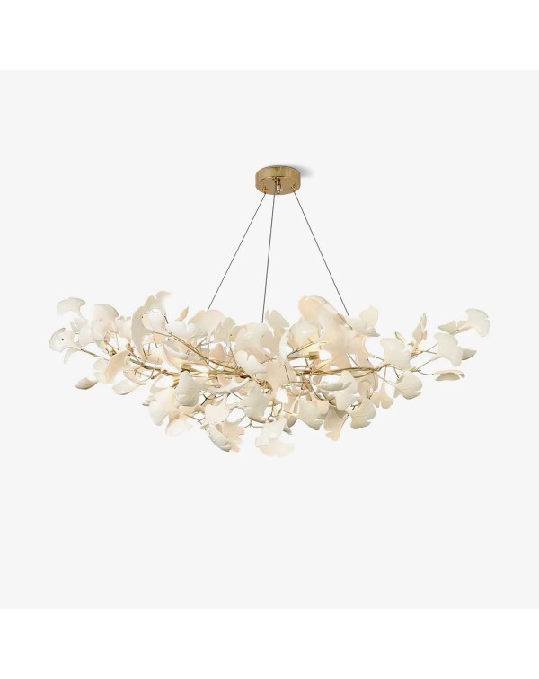 Living room ginkgo leaf branch ceramic chandelier ...