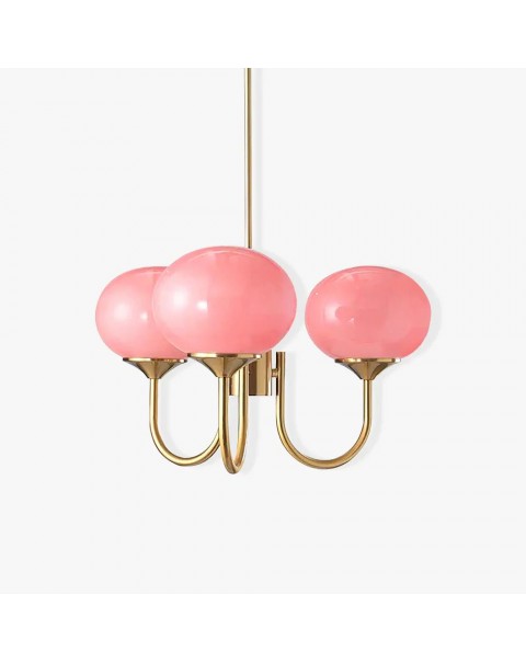 Scandinavian modern minimalist bedroom American creative designer children's room cream wind pink glass chandelier