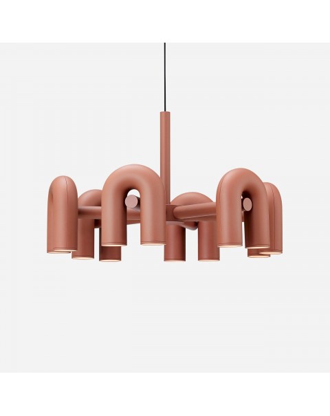 Scandinavian modern designer model house simple living room dining room bedroom study personalized U-shaped water pipe chandelier