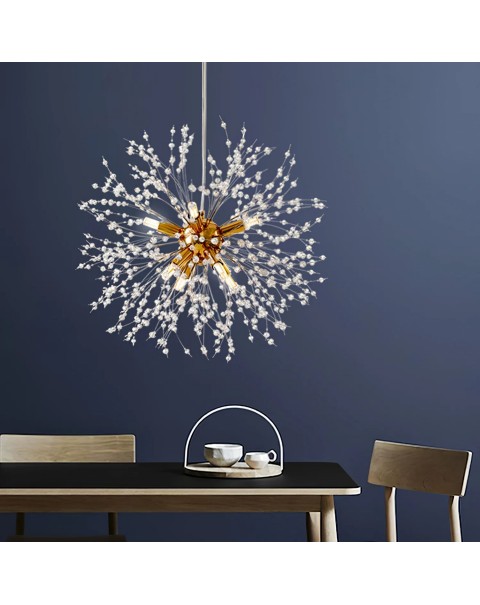 Scandinavian light luxury creative personality net red jitterbug restaurant bedroom living room modern crystal dandelion chandelier