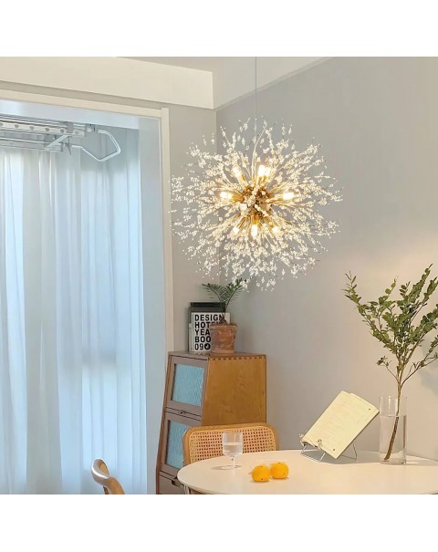 Scandinavian light luxury creative personality net red jitterbug restaurant bedroom living room modern crystal dandelion chandelier