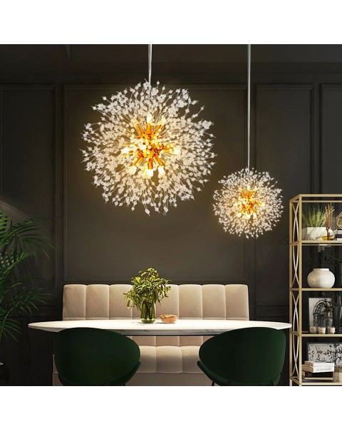 Scandinavian light luxury creative personality net red jitterbug restaurant bedroom living room modern crystal dandelion chandelier