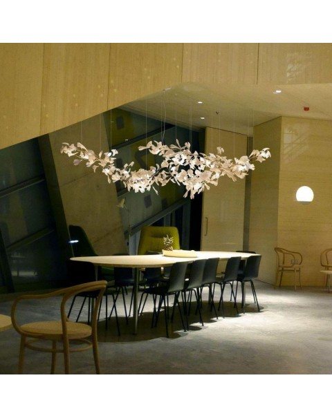 MOFAS Modern Scandinavian Designer Ceramic Ginkgo Leaf Living Room Dining Room Study Art Lobby Decorative Chandelier