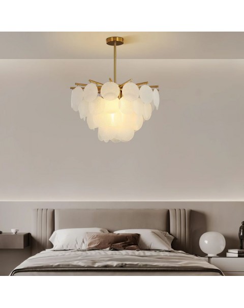 Bedroom chandelier post-modern minimalist living room art glass dining room light Guangdong Zhongshan light luxury atmosphere hall lamps and lanterns