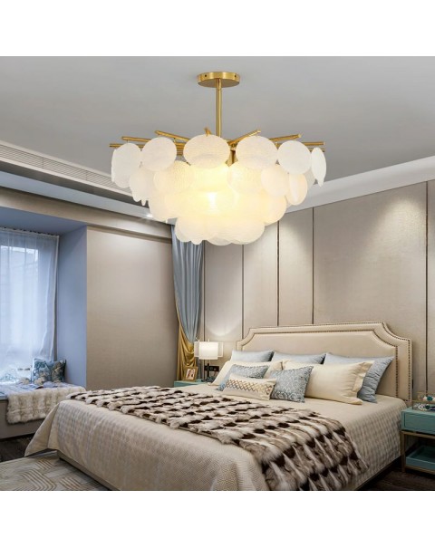 Bedroom chandelier post-modern minimalist living room art glass dining room light Guangdong Zhongshan light luxury atmosphere hall lamps and lanterns