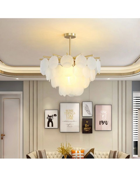 Bedroom chandelier post-modern minimalist living room art glass dining room light Guangdong Zhongshan light luxury atmosphere hall lamps and lanterns