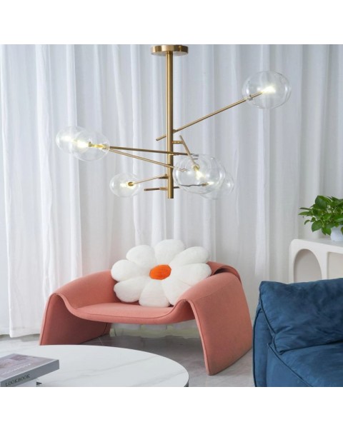 Scandinavian ins bubble light restaurant bar lamp modern minimalist bedroom living room glass orb magic bean molecular pendant light