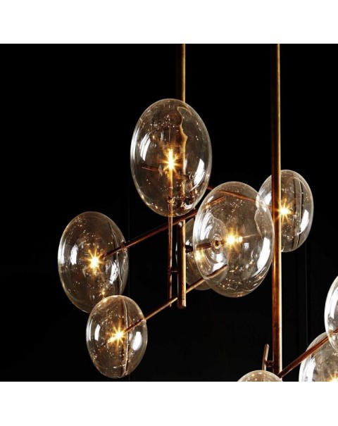 Scandinavian ins bubble light restaurant bar lamp modern minimalist bedroom living room glass orb magic bean molecular pendant light