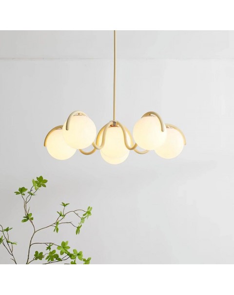 Milk Light Magic Bean Chandelier New Memphis Living Room Main Light Ambient Sense Creative Hall Decor Designer Wave Lights